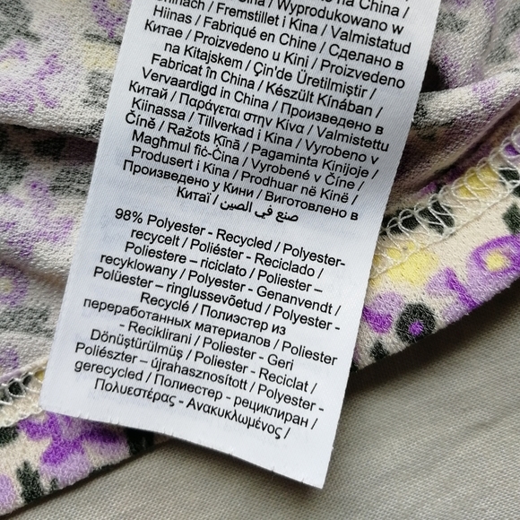 VERO MODA Purple Kimmie Floral Tie Front Top Cottagecore Peasant top XS - Picture 12 of 13